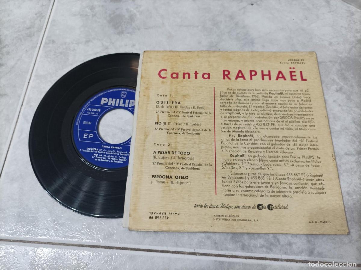 Discos de vinilo: Raphael en Benidorm ep Quisiera - Foto 2