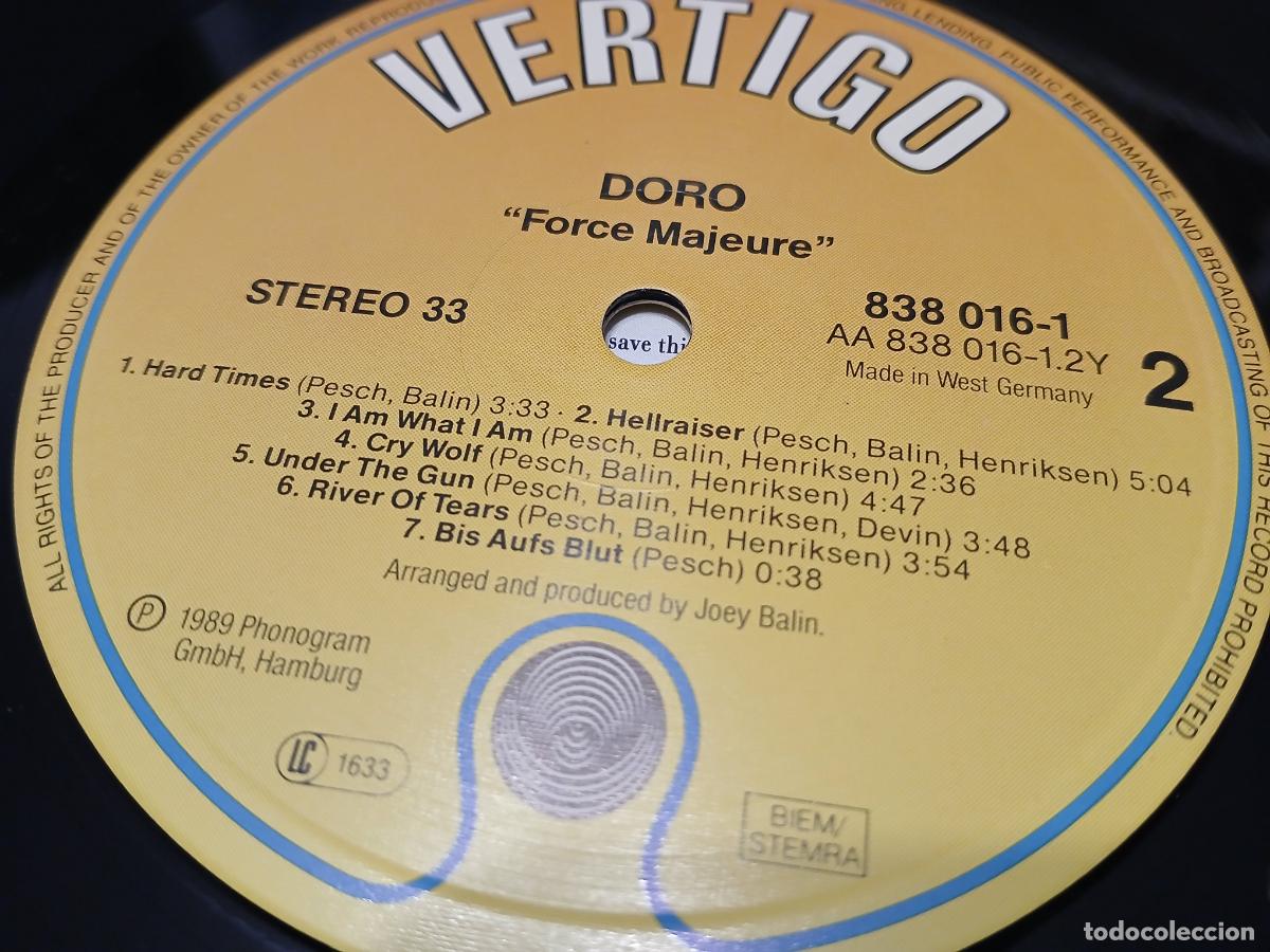 Discos de vinilo: Doro &ndash; Force Majeure- (1989) LP disco vinilo - Foto 2