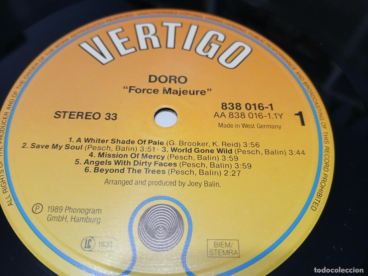 Discos de vinilo: Doro &ndash; Force Majeure- (1989) LP disco vinilo - Foto 3