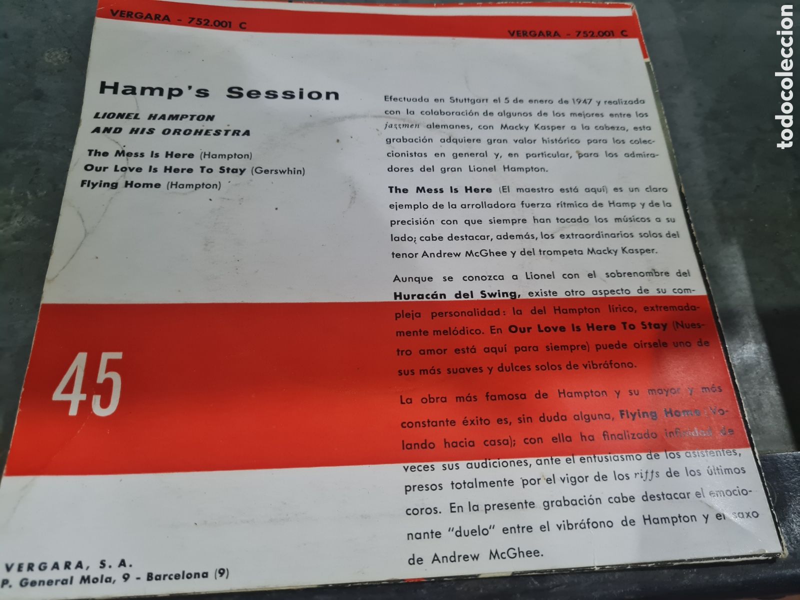 Discos de vinilo: Hamps Session,Lionel Hampton and his orchestra - Foto 2