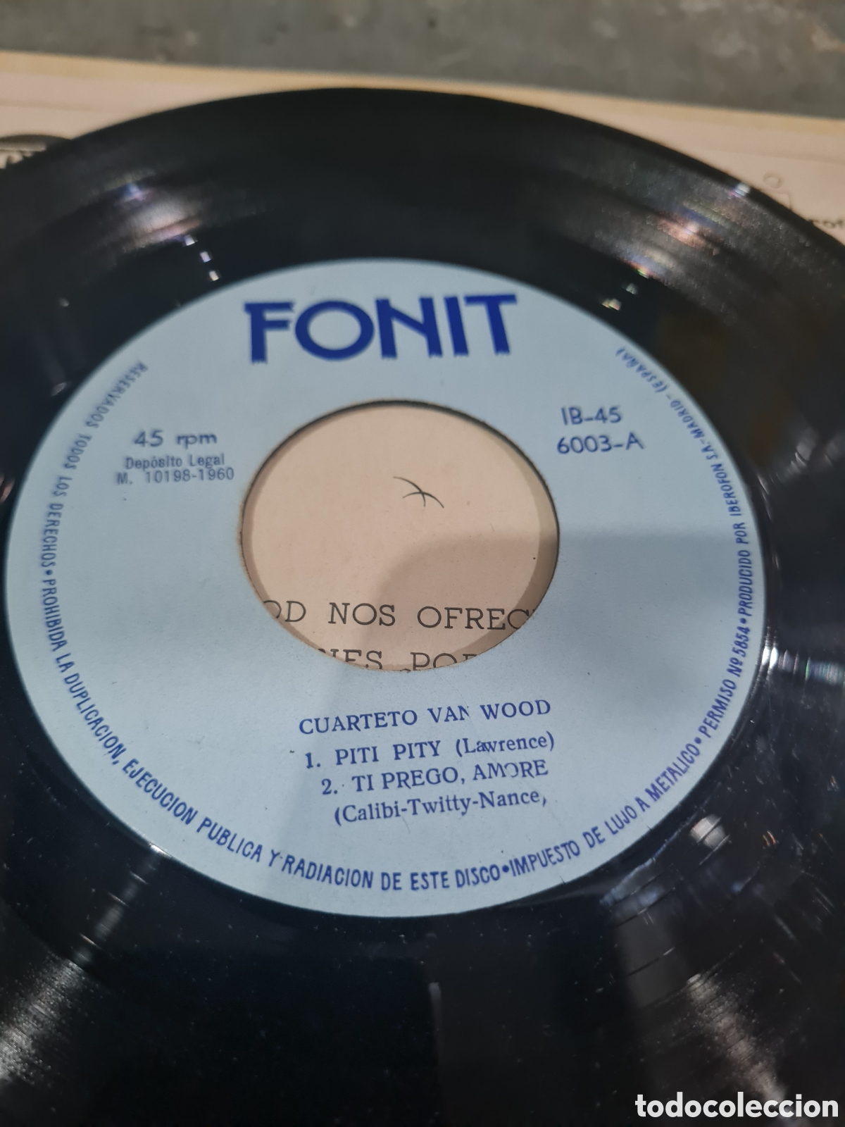 Discos de vinilo: CuartetoVan Wood Singels,1960 - Foto 3