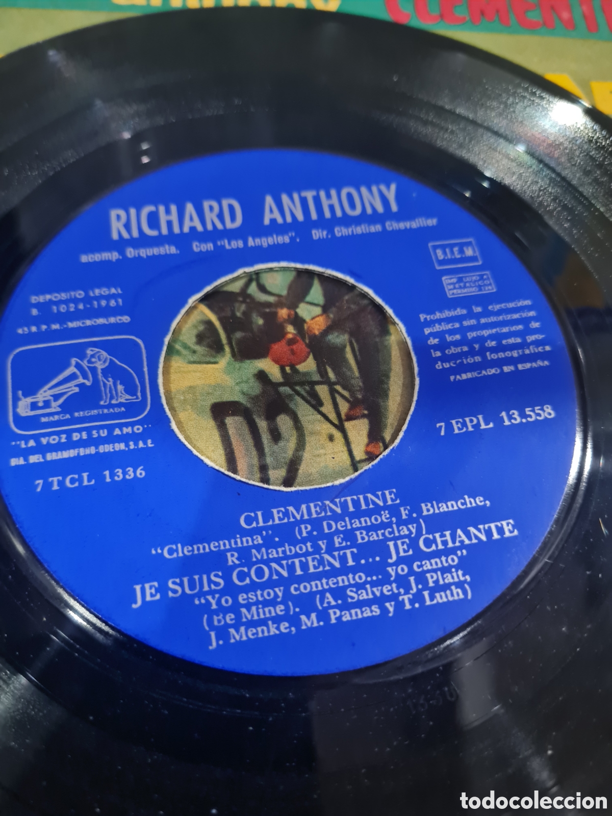 Discos de vinilo: RICHARD ANTHONY SINGELS,1961 - Foto 4