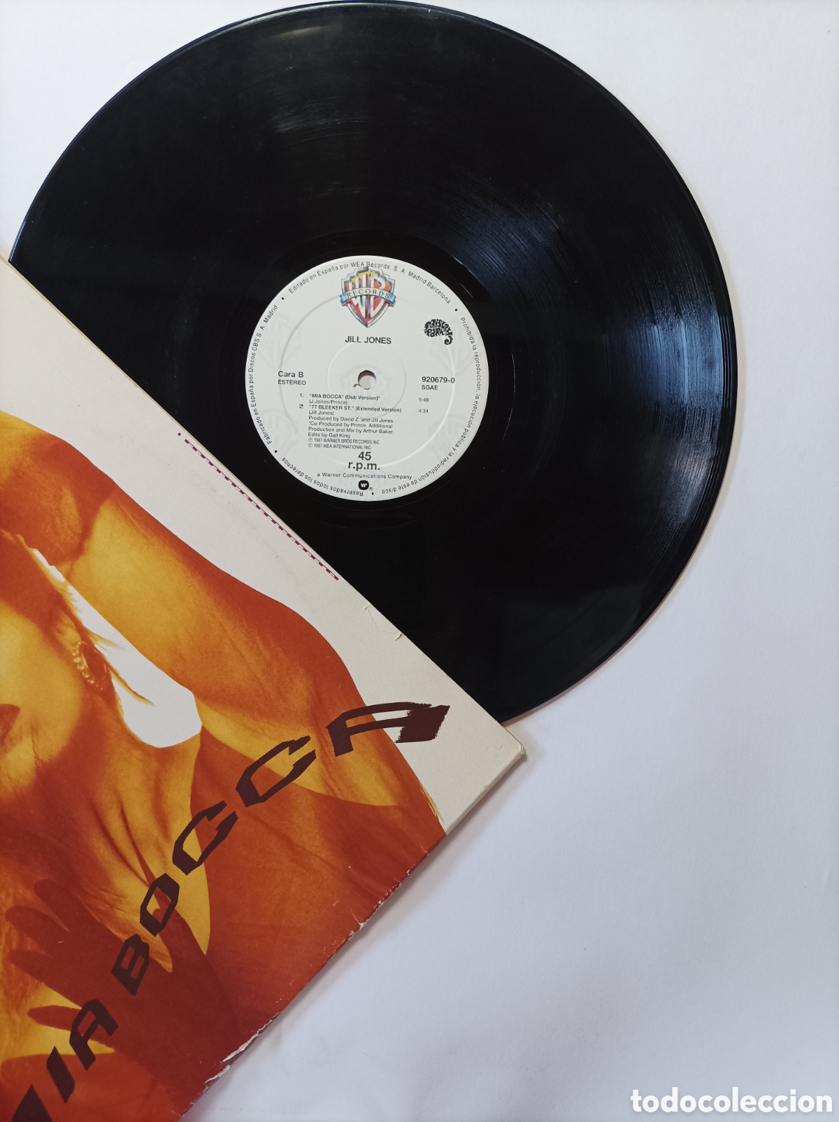 Discos de vinilo: JILL JONES. MIA BOCCA. WARNER. MAXI SINGLE DISCO VINILO. - Foto 3