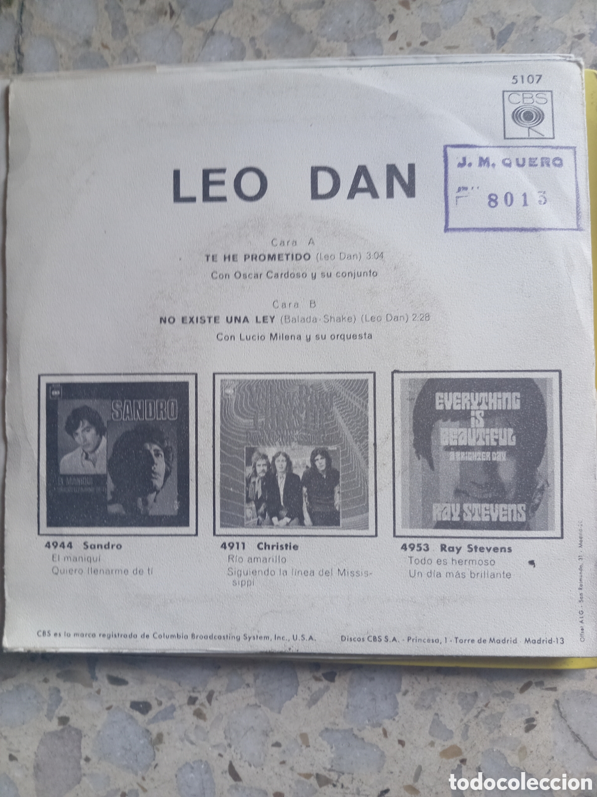Discos de vinilo: SGL LEO DAN TE HE PROMETIDO 1970 - Foto 2