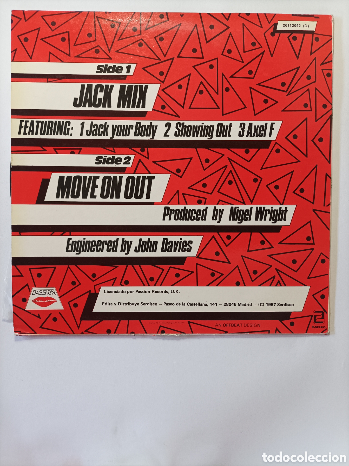 Discos de vinilo: MIRAGE. JACK MIX. ZAFIRO. MAXI SINGLE DISCO VINILO. - Foto 2