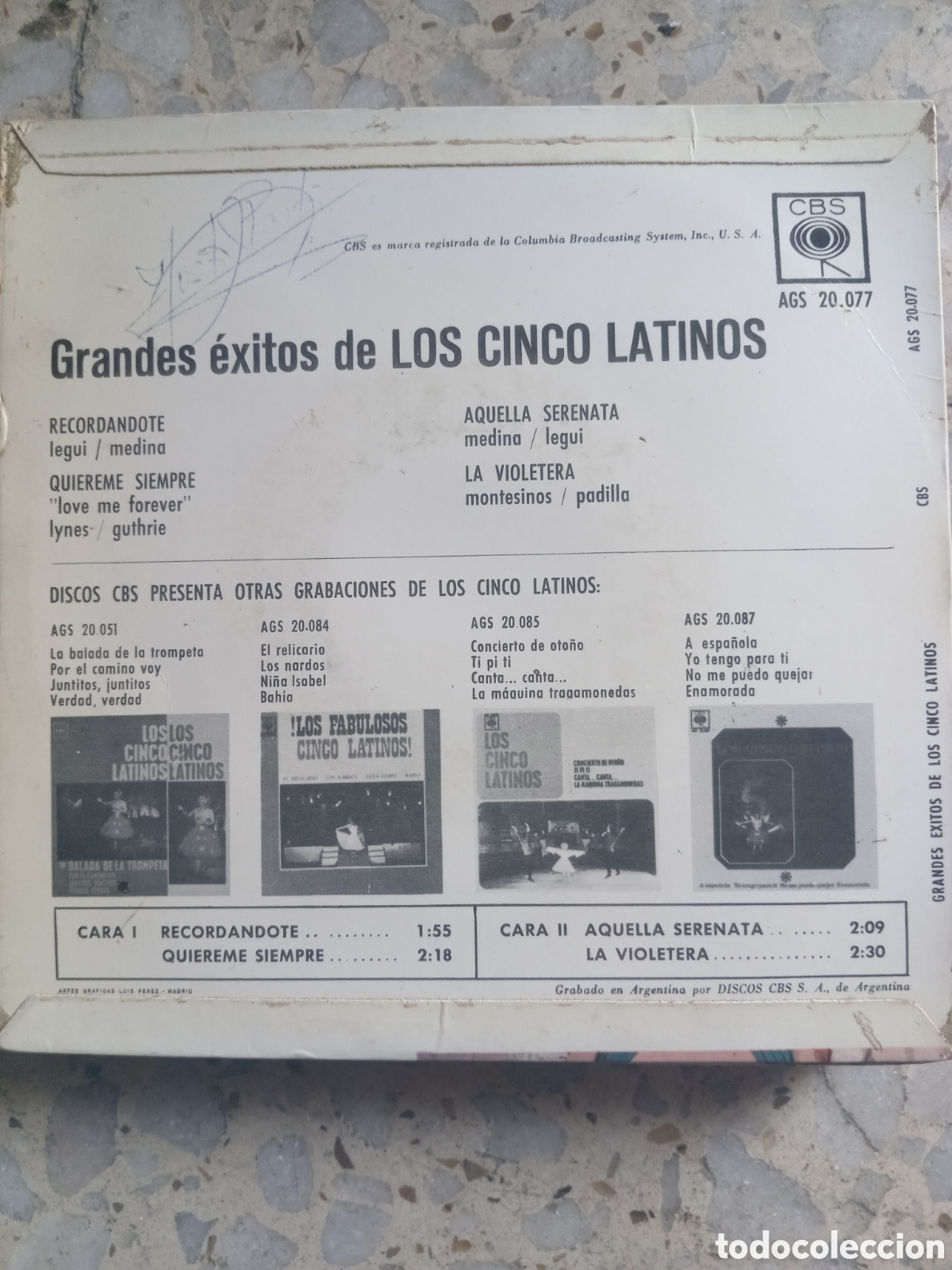 Discos de vinilo: EP LOS CINCO LATINOS RECORDANDOTE 1963 - Foto 2