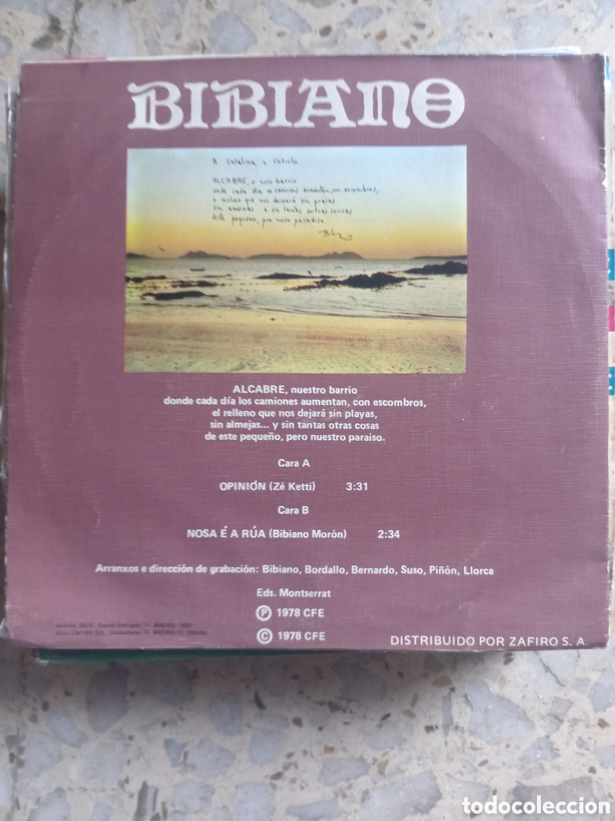 Discos de vinilo: SGL BIBIANO OPINION 1978 - Foto 2
