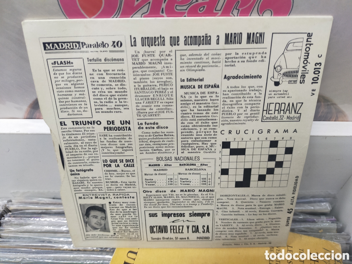 Discos de vinilo: Magni en Madrid ep Espa&ntilde;a 1960 - Foto 2