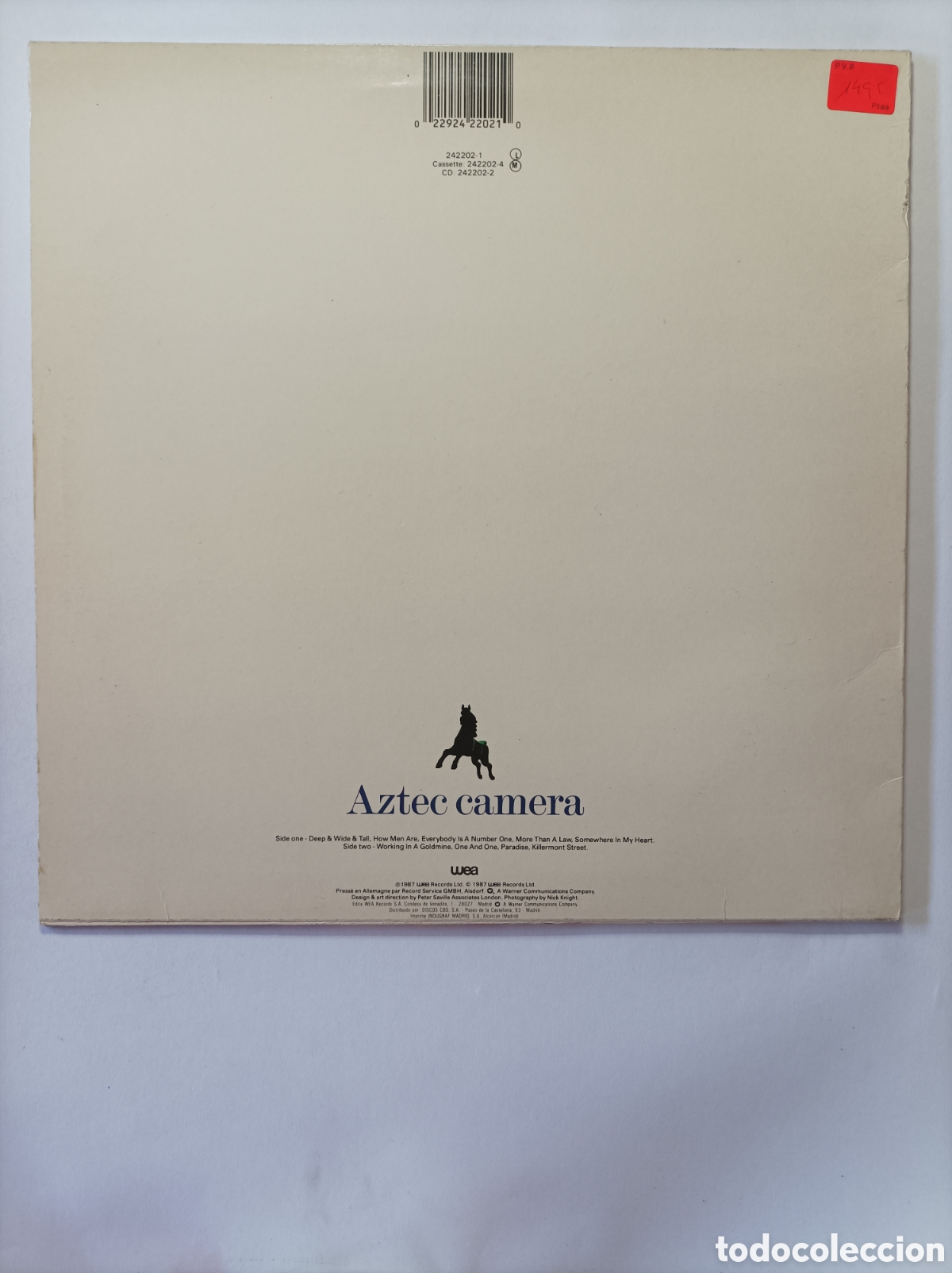 Discos de vinilo: AZTEC CAMERA. LOVE. WEA. DISCO VINILO ANTIGUO. - Foto 2