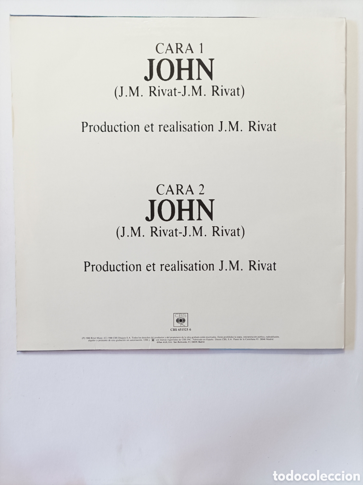 Discos de vinilo: DESIRELESS. JOHN. CBS. MAXI SINGLE DISCO VINILO. - Foto 2