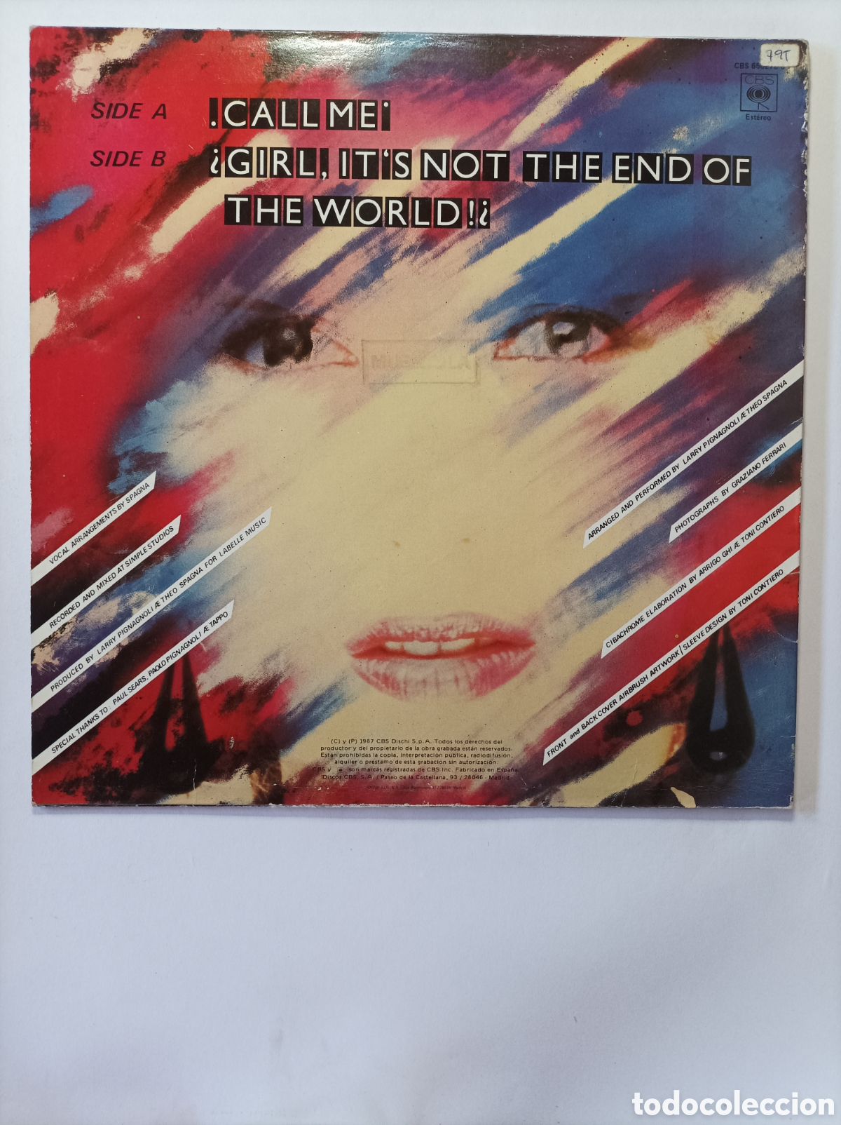 Discos de vinilo: SPAGNA. CALL ME. CBS. MAXI SINGLE DISCO VINILO. - Foto 2