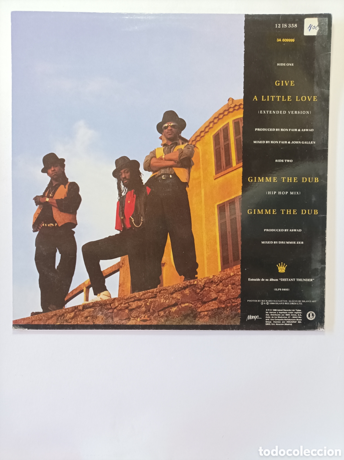 Discos de vinilo: ASWAD. GIVE A LITTLE LOVE. MAXI SINGLE DISCO VINILO. - Foto 2