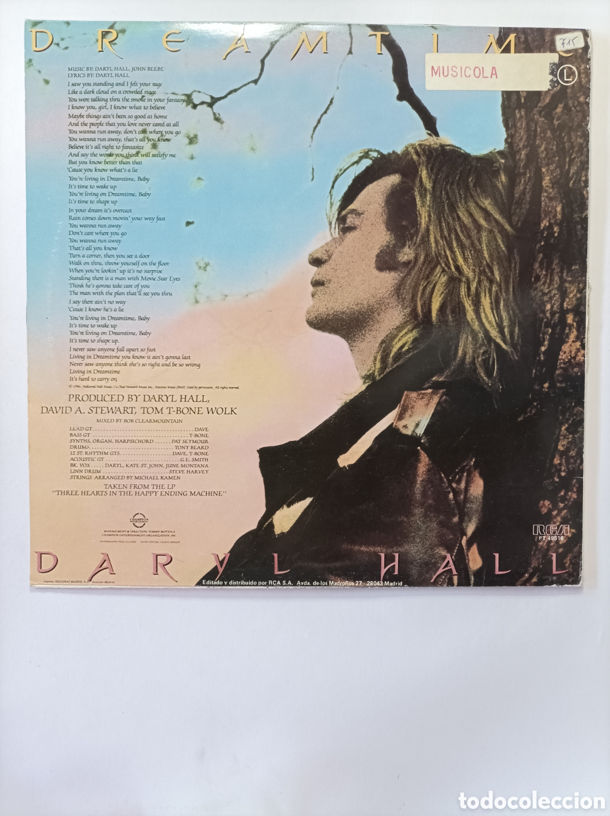 Discos de vinilo: DARYL HALL. DREAMTIME. RCA. MAXI SINGLE DISCO VINILO. - Foto 2