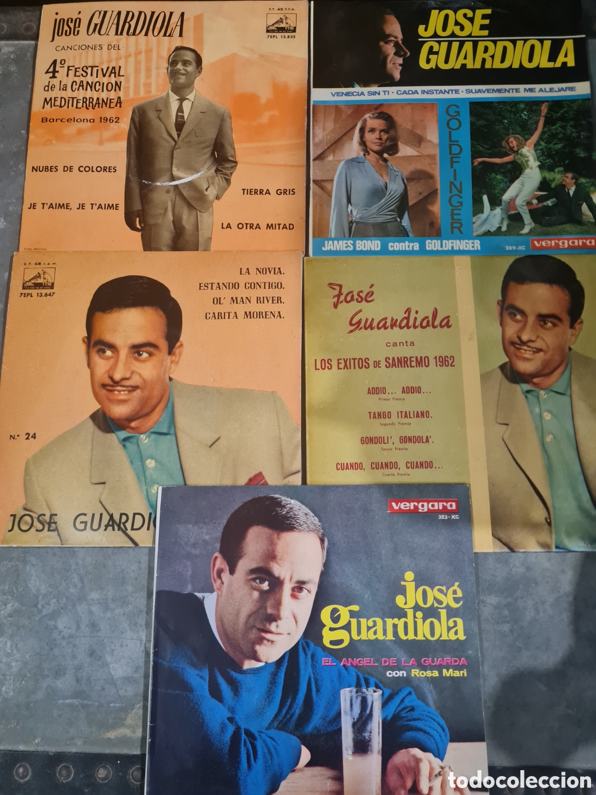 Discos de vinilo: 5 Singels JOS&Eacute; GUARDIOLA,a&ntilde;os 60 - Foto 1