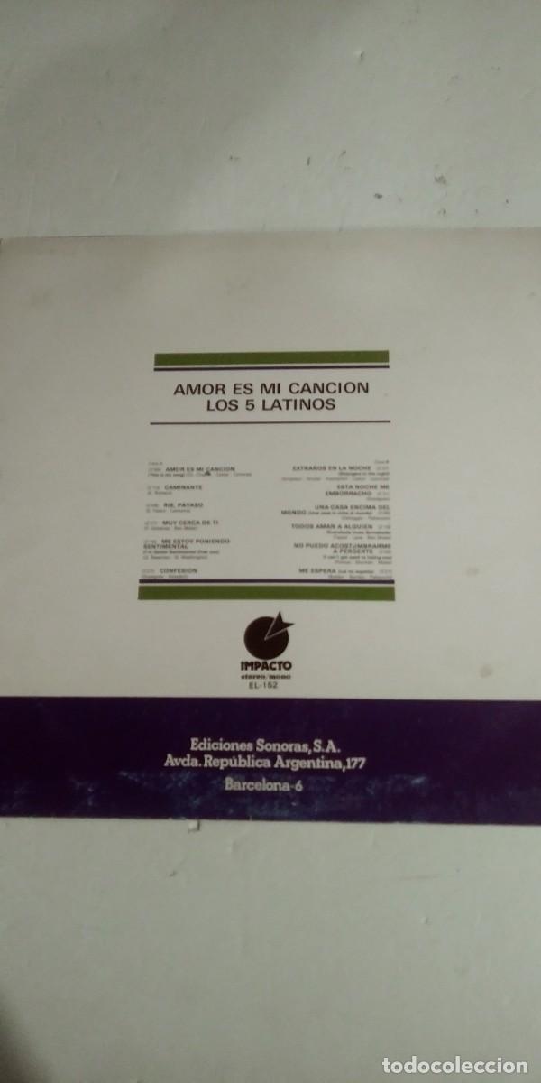 Discos de vinilo: Los 5 Latinos Amor es mi canci&oacute;n - Foto 2