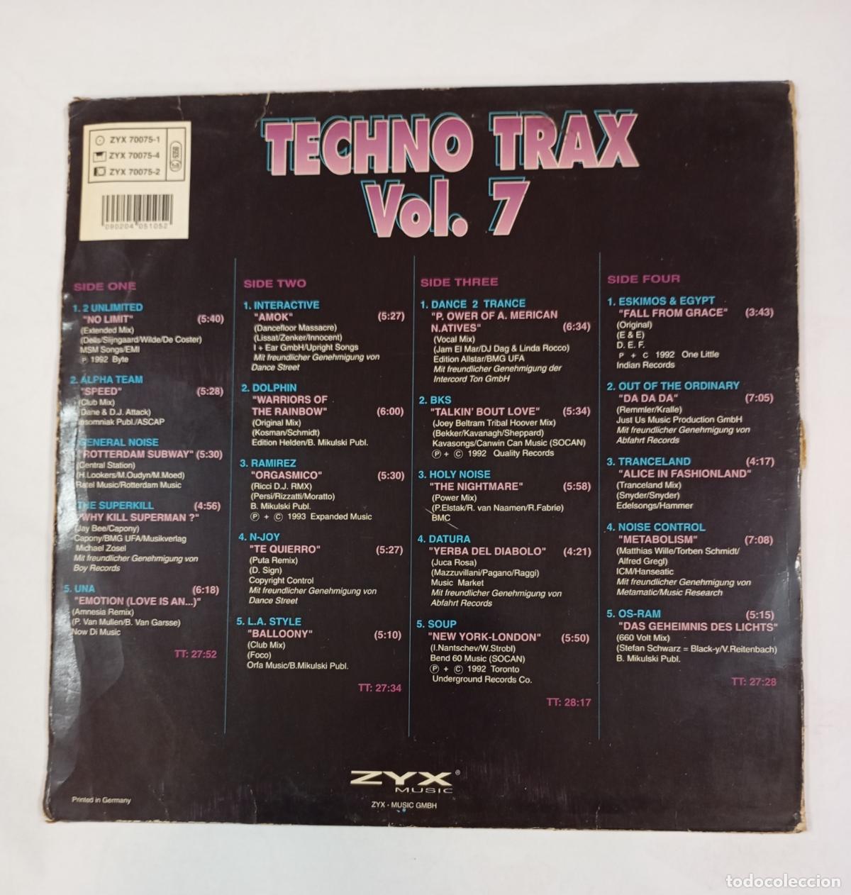 Discos de vinilo: TECHNO TRAX VOL. 7. DOBLE LP. TDKDA85 - Foto 2