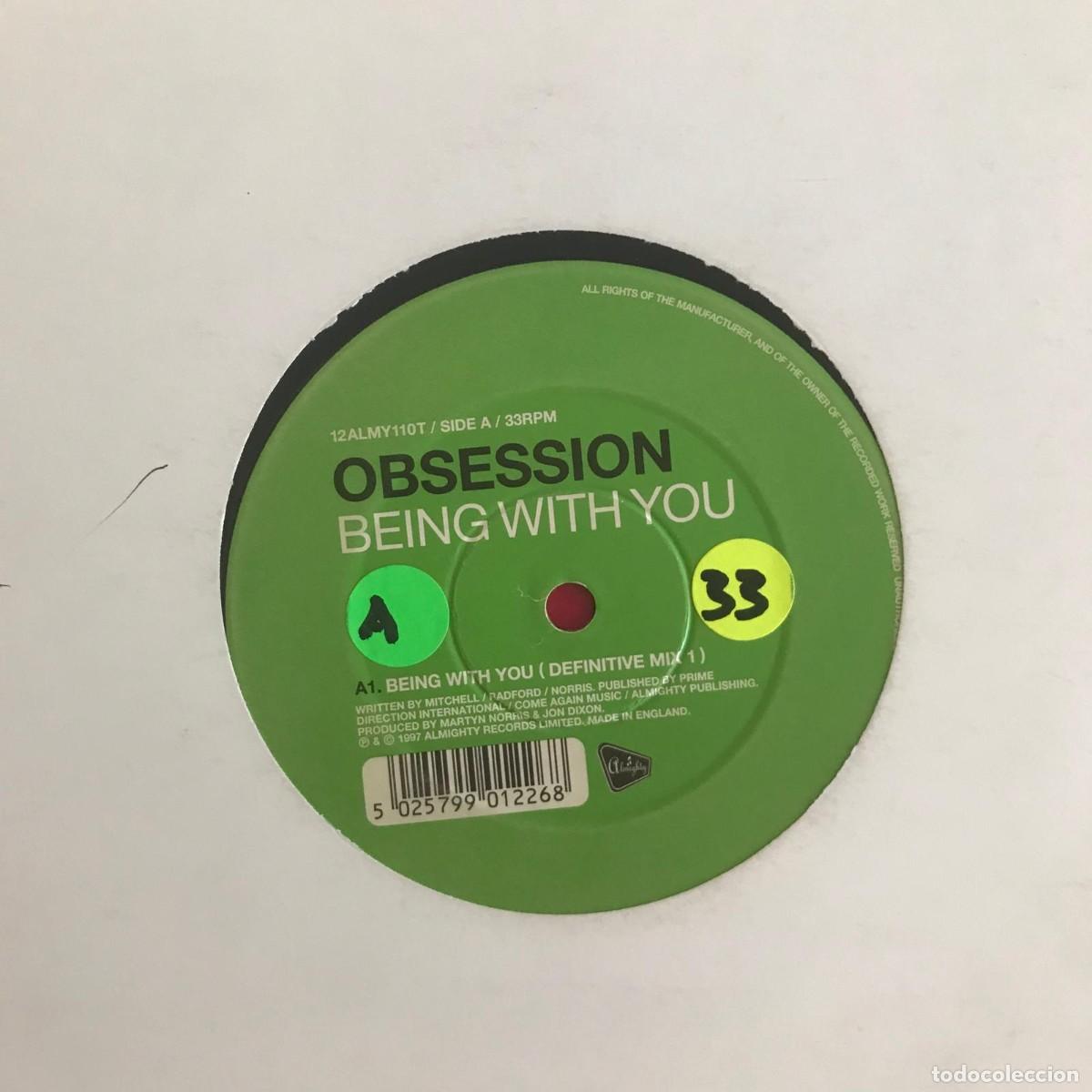 Discos de vinilo: OBSESSION - BEING WITH YOU - 12&rdquo; MAXISINGLE ALMIGHTY 1997 - Foto 1