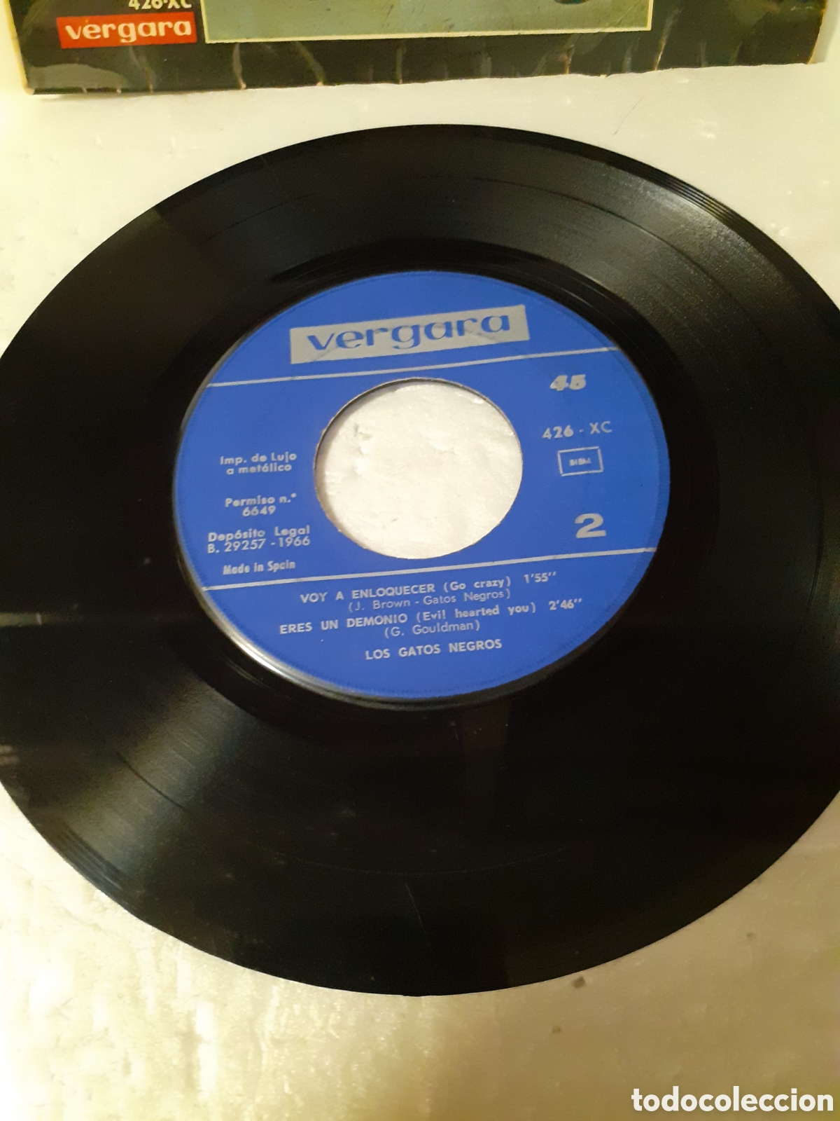 Discos de vinilo: DISCO SINGLE LOS GATOS NEGROS CADILLAC 1966 - Foto 2
