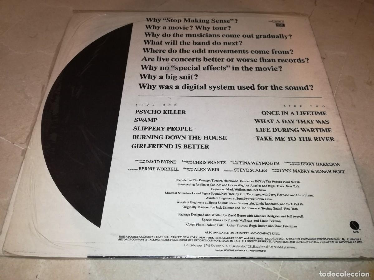 Discos de vinilo: TALKING HEADS-STOP MAKING SENSE-ORIGINAL ESPA&Ntilde;OL 1984 - Foto 2