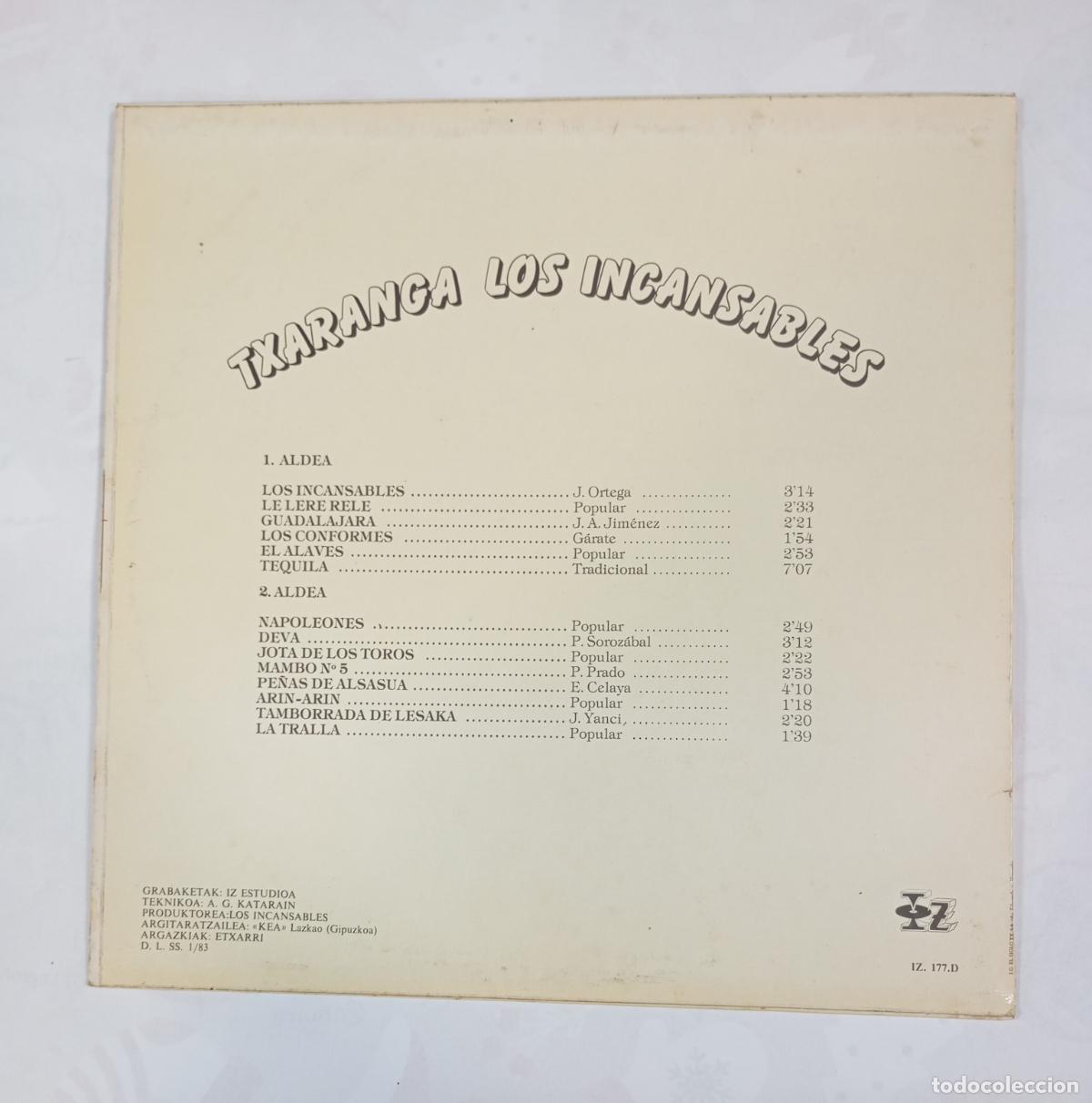 Discos de vinilo: TXARANGA LOS INCANSABLES. LP. TDKDA86 - Foto 2