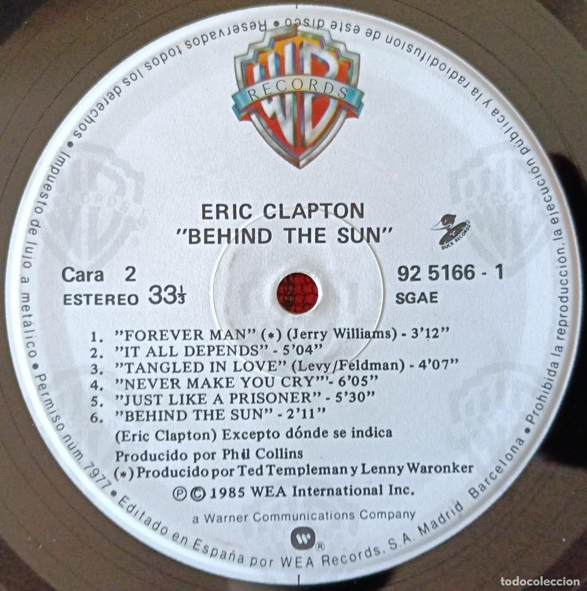 Discos de vinilo: ERIC CLAPTON ** Behind The Sun ** VINILO LP 1985 - Foto 5
