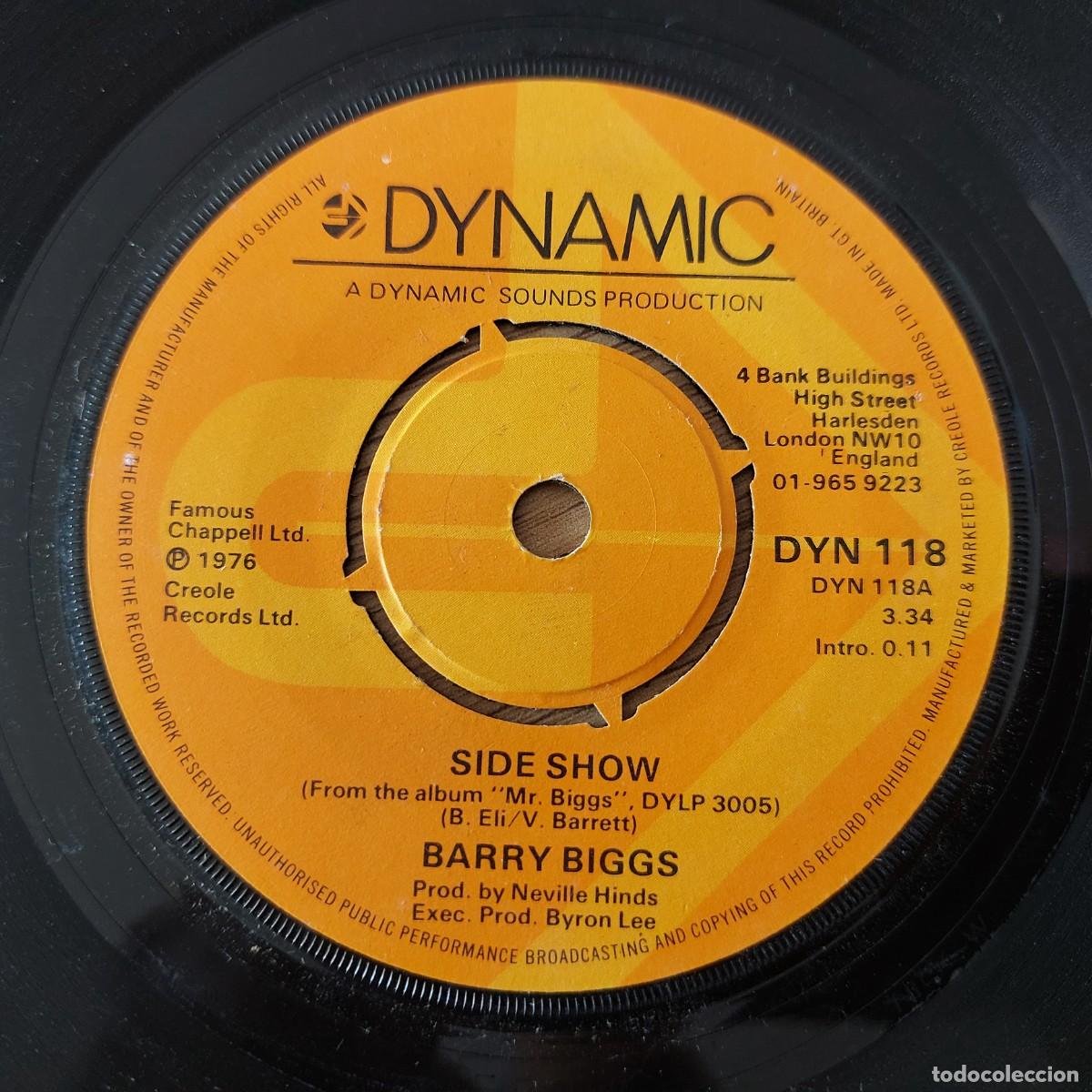Discos de vinilo: Single - BARRY BIGGS - SIDE SHOW - Foto 1