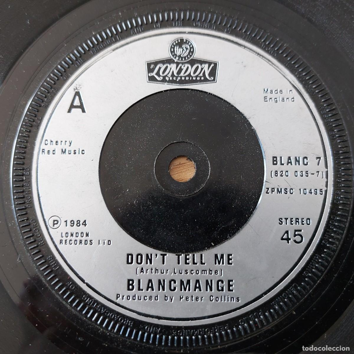 Discos de vinilo: Single - BLANCMANCE - SONT TELL ME - Foto 1