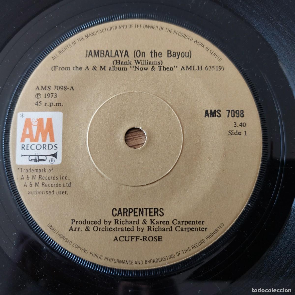 Discos de vinilo: Single - CARPENTERS - JAMBALAYA - Foto 1