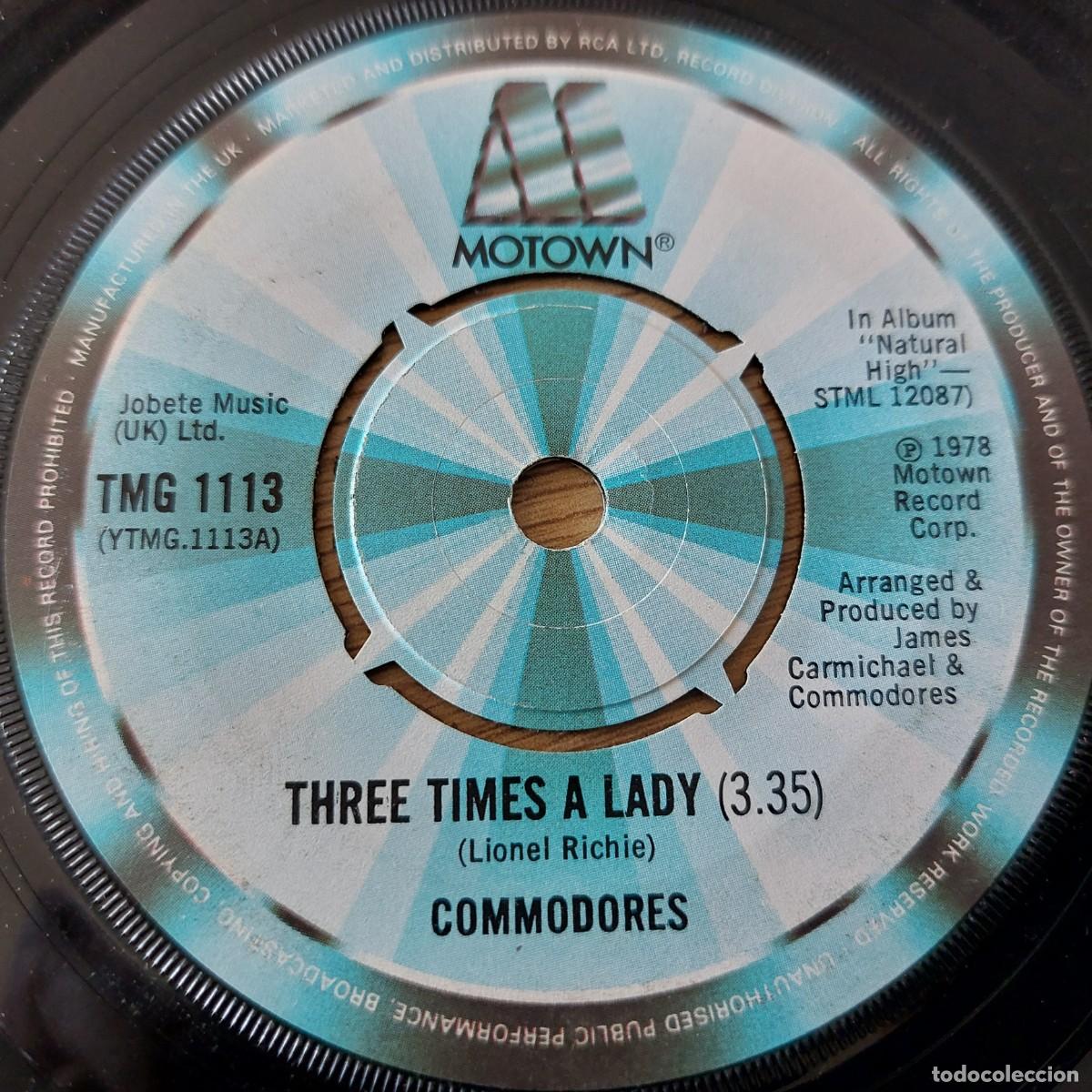 Discos de vinilo: Single - COMMODORES - THREE TIMES A LADY - Foto 1