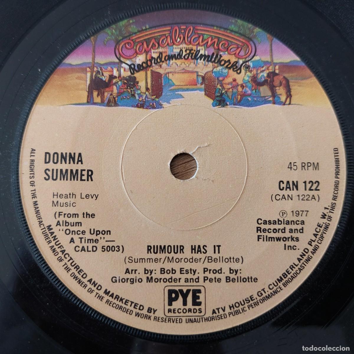 Discos de vinilo: Single - DONNA SUMMER - RUMOUR HAS IT - Foto 1