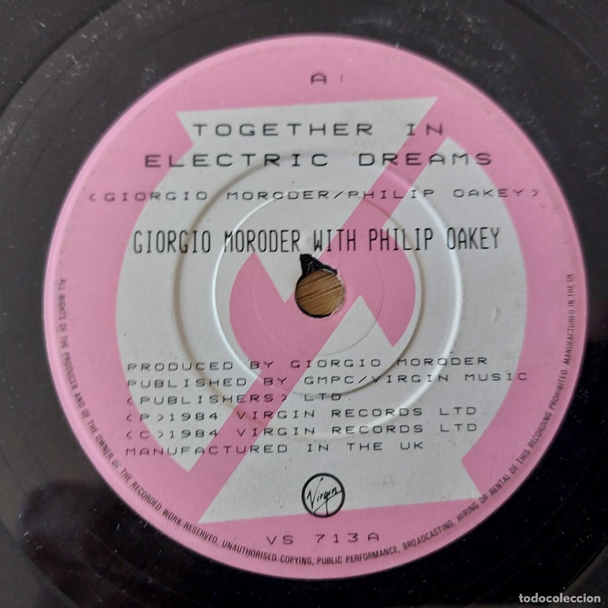 Discos de vinilo: Single - GIORGIO MORODER WITH PHILIP DAKEY - TOGETHER IN ELECTRIC DREAMS - Foto 1