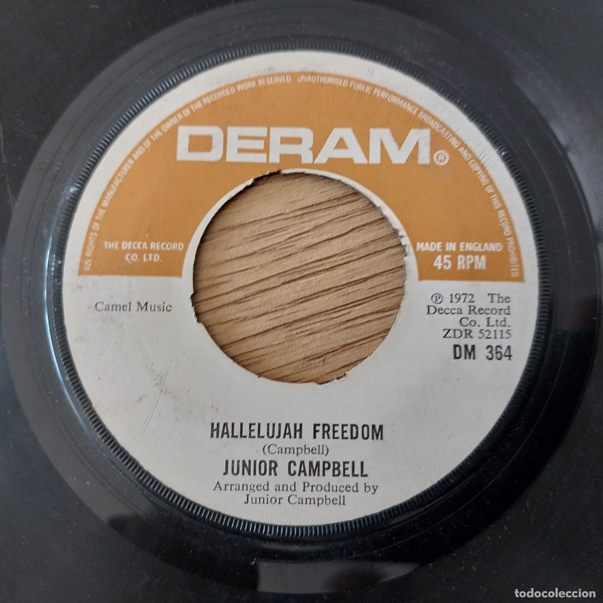 Discos de vinilo: Single - JUNIOR CAMPBELL - HALLELUJAH FREEDOM - Foto 1