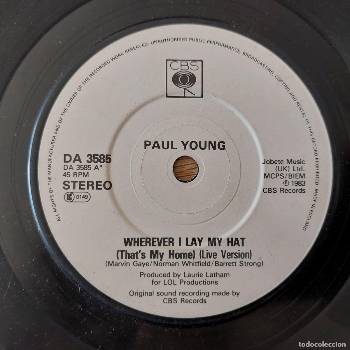 Discos de vinilo: Single - PAUL YOUNG - WHEREVER I LAY MY HAT - Foto 1