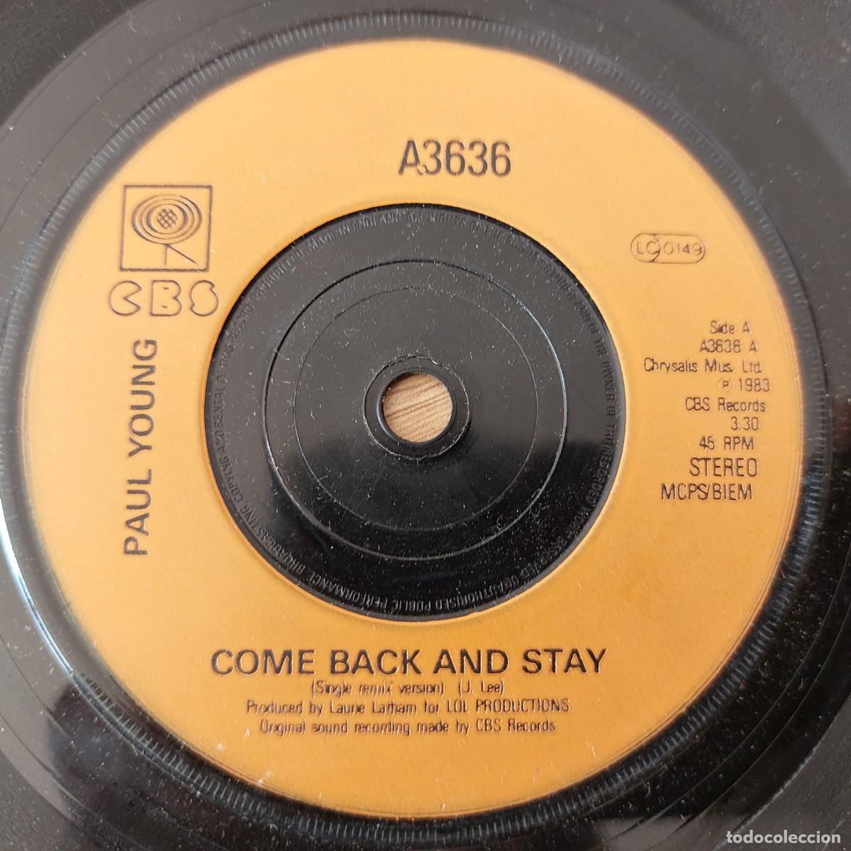 Discos de vinilo: Single - PAUL YOUNG - COME BACK AND STAY - Foto 1