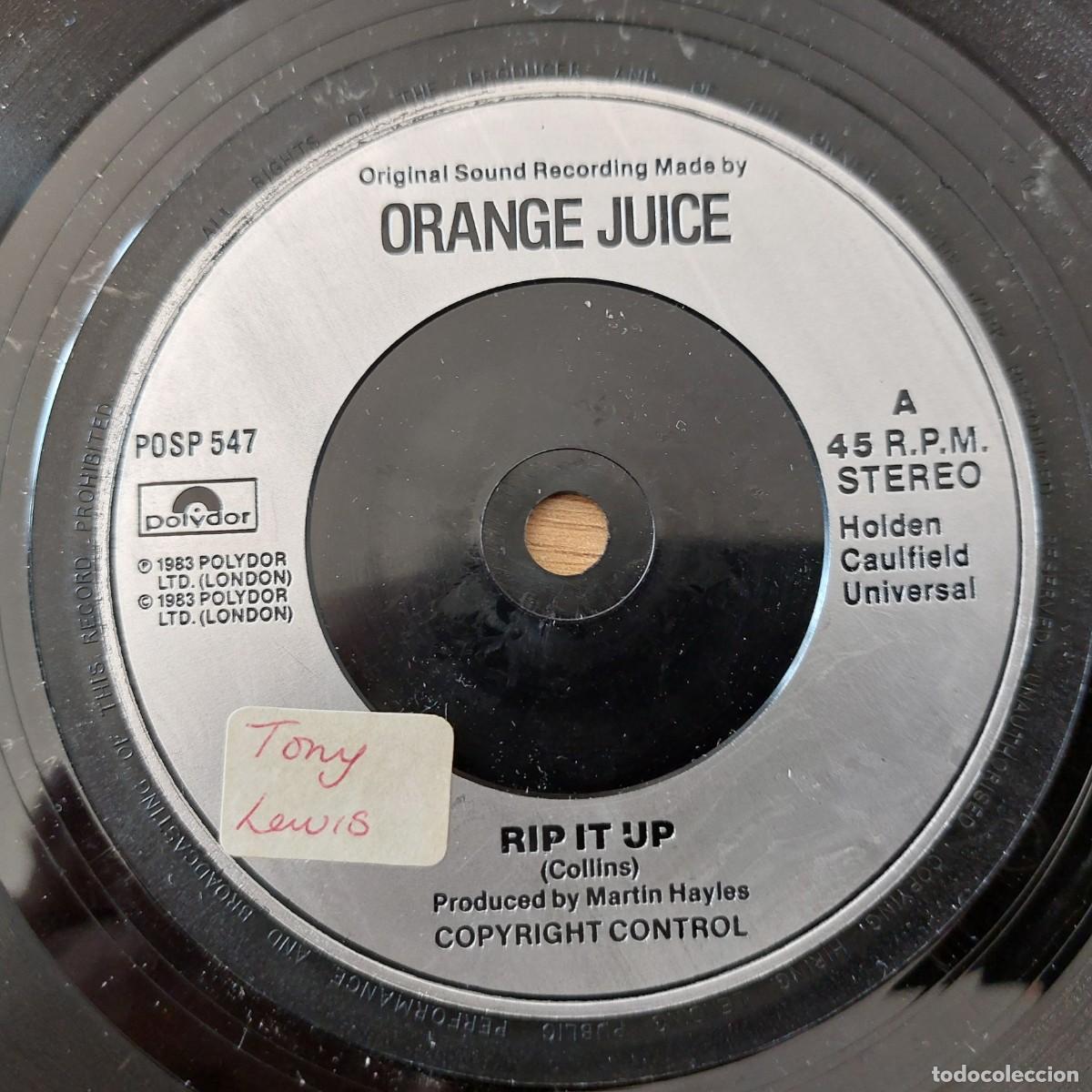 Discos de vinilo: Single - ORANGE JUICE - RIP IT UP - Foto 1