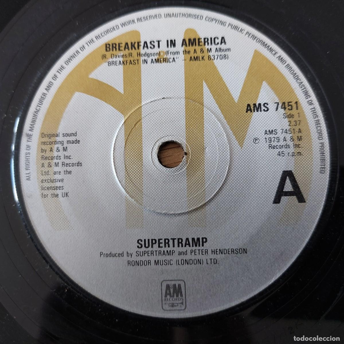 Discos de vinilo: Single - SUPERTRAMP - BREAKFAST IN AMERICA - Foto 1