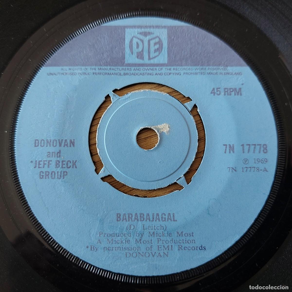 Discos de vinilo: Single - DONOVAN AND JEFF BECK GROUP - BARABAJAGAL - Foto 1