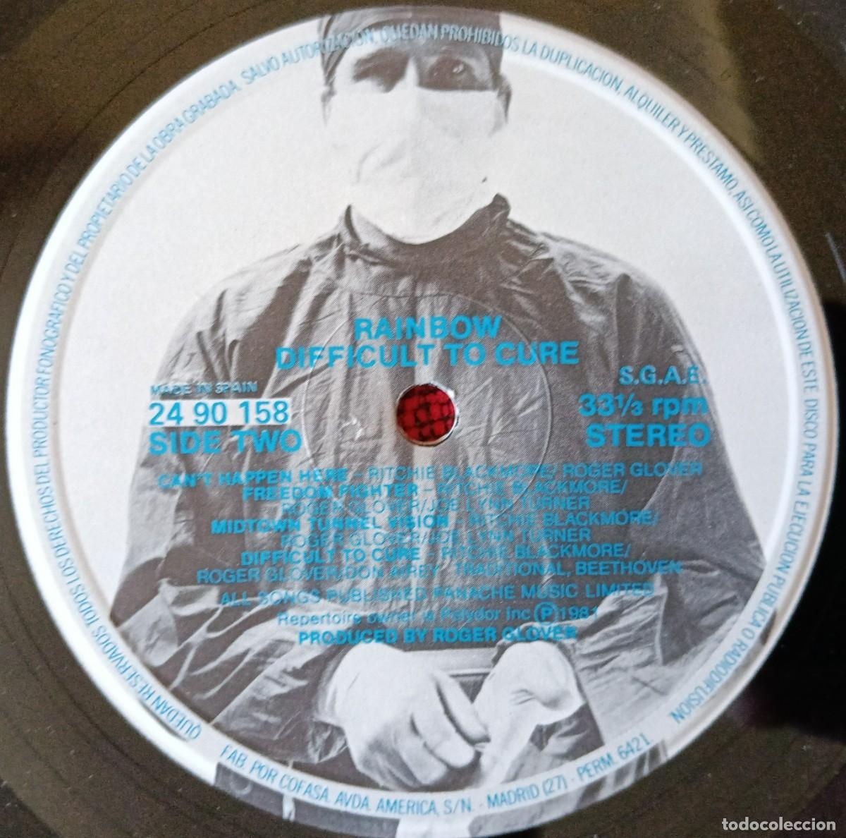 Discos de vinilo: RAINBOW ** Difficult To Cure ** VINILO LP 1981 CON ENCARTE - Foto 4