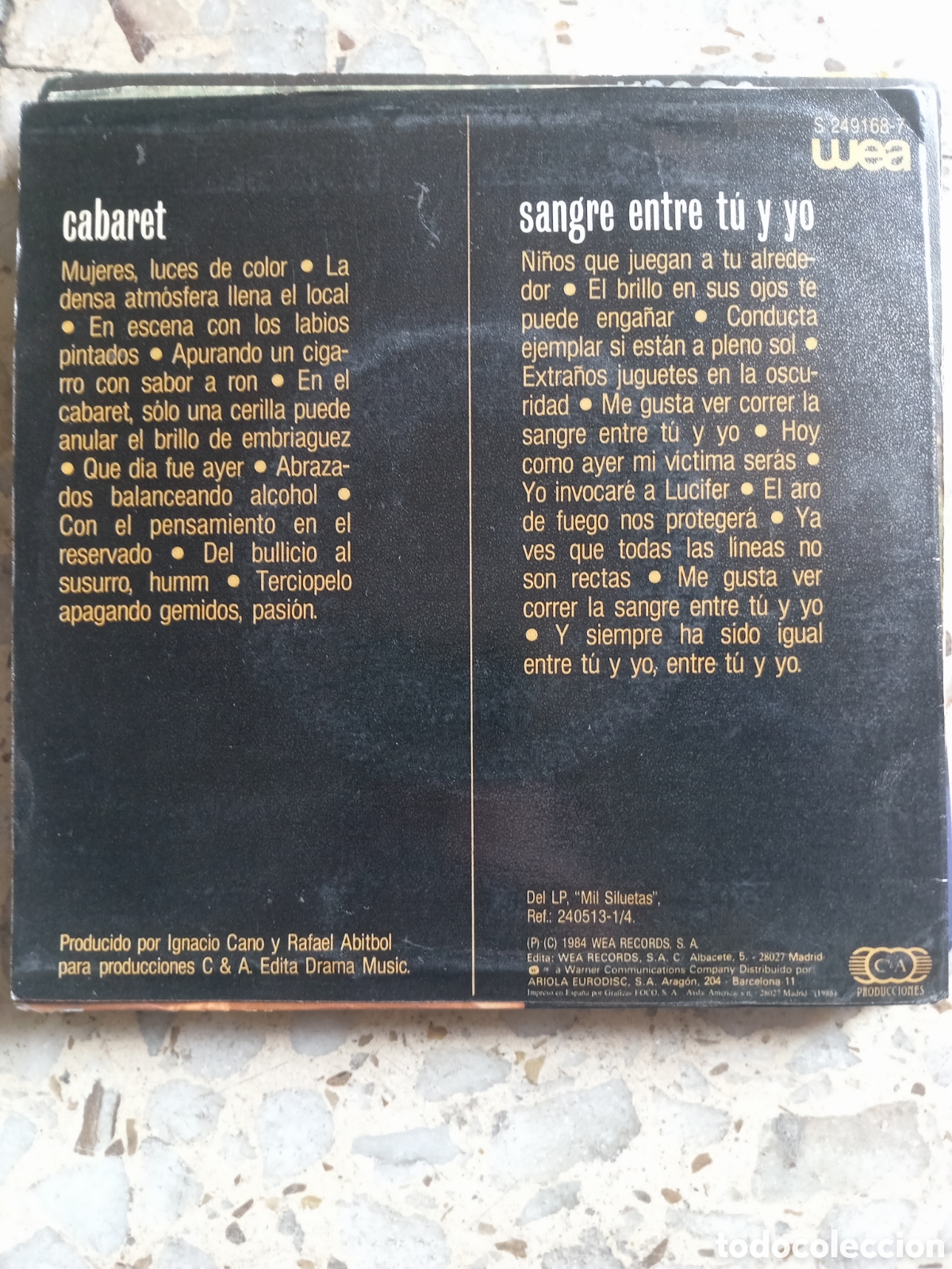 Discos de vinilo: SGL LA UNION CABARET 1985 - Foto 2