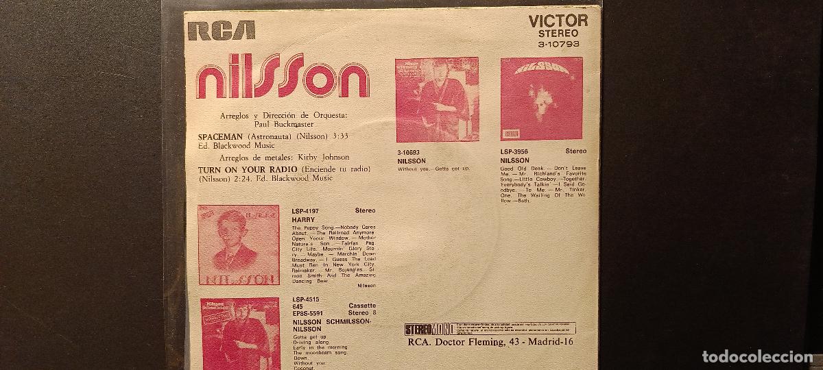 Discos de vinilo: NILSSON SPACE MAN SINGLE ESPA&Ntilde;A 1972 PDELUXE - Foto 2