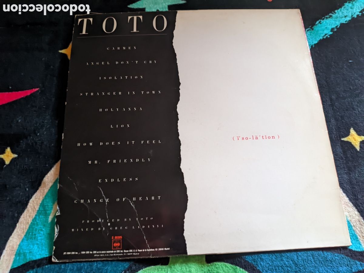 Discos de vinilo: // Toto - Isolation,CBS Espa&ntilde;a 1984 - Foto 2