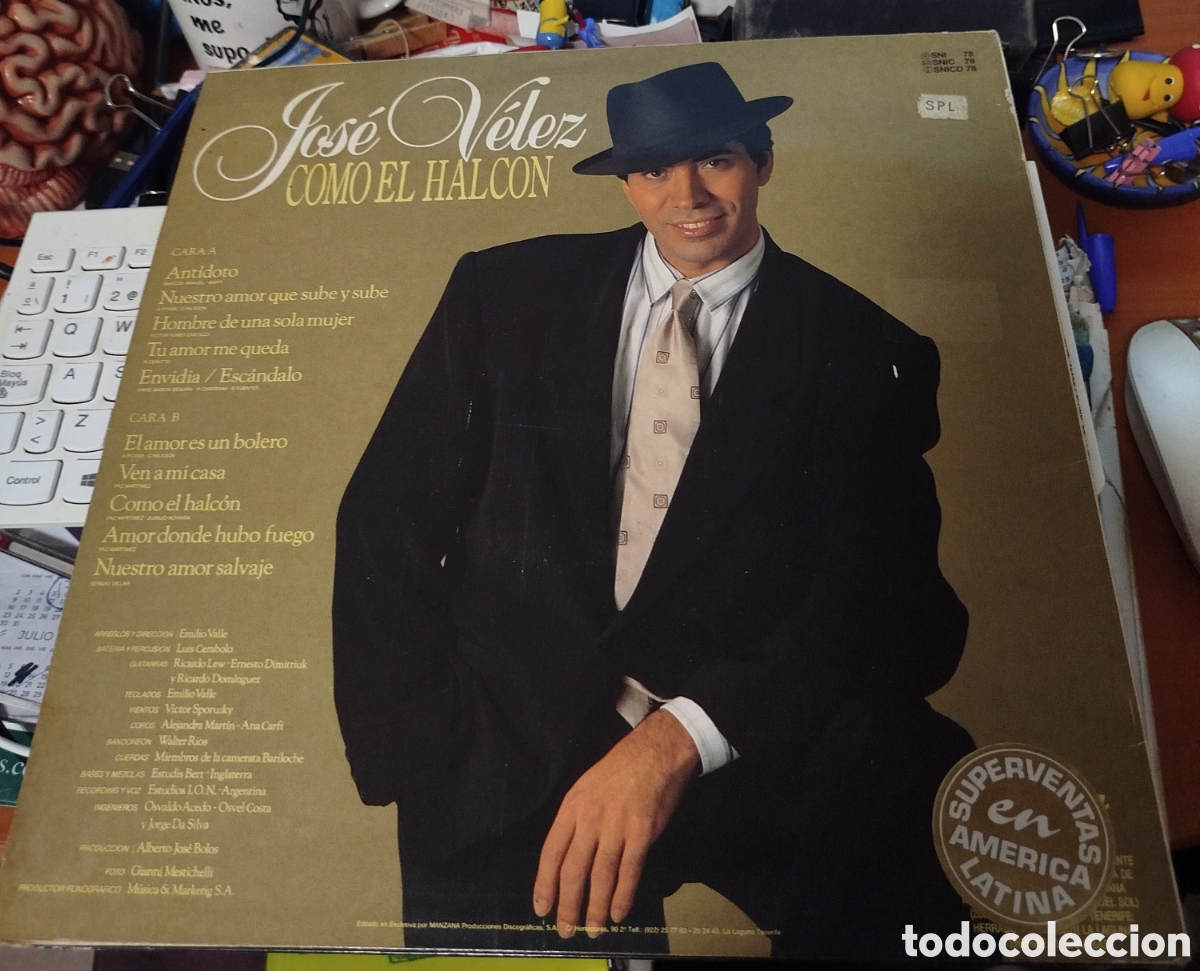 Discos de vinilo: Jos&eacute; V&eacute;lez - Como el Halc&oacute;n - Foto 2