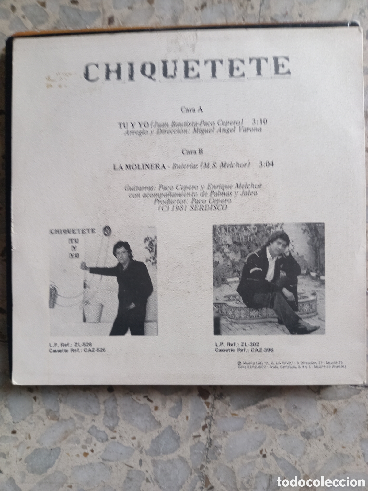 Discos de vinilo: SGL CHIQUETETE TU Y YO LA MOLINERA 1981 - Foto 2