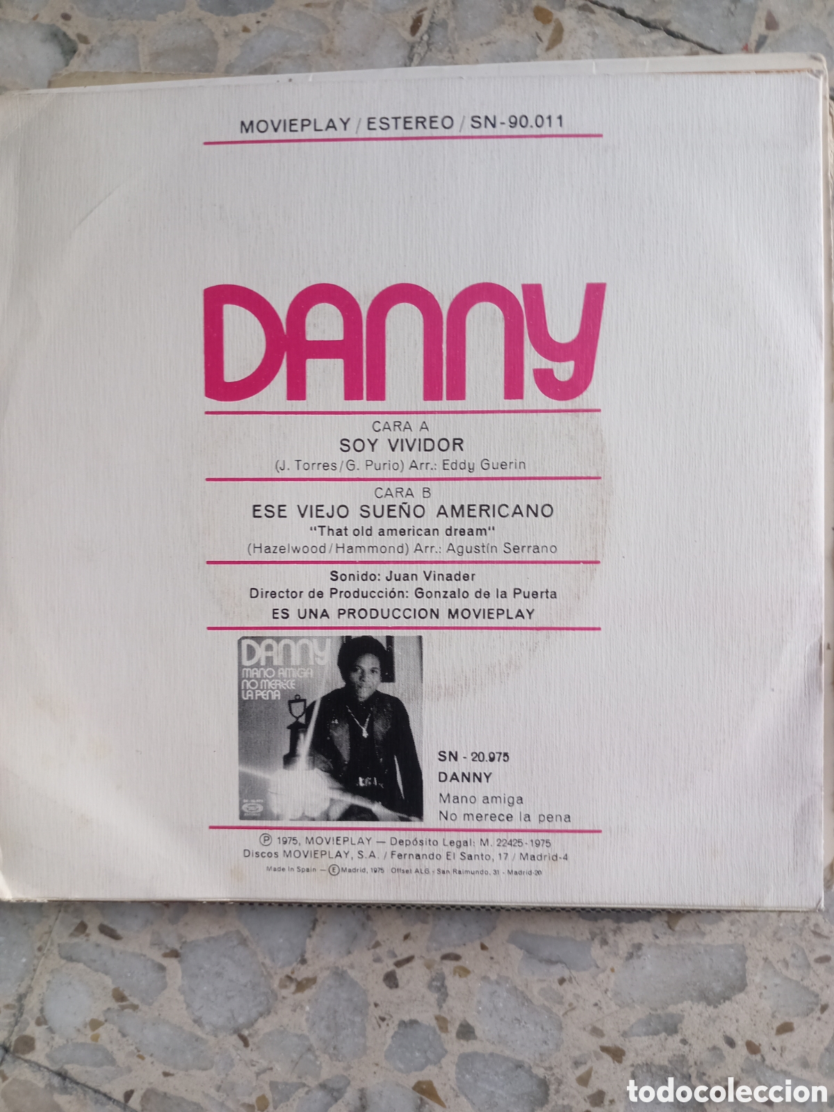 Discos de vinilo: SGL DANNY SOY VIVIDOR 1975 - Foto 2