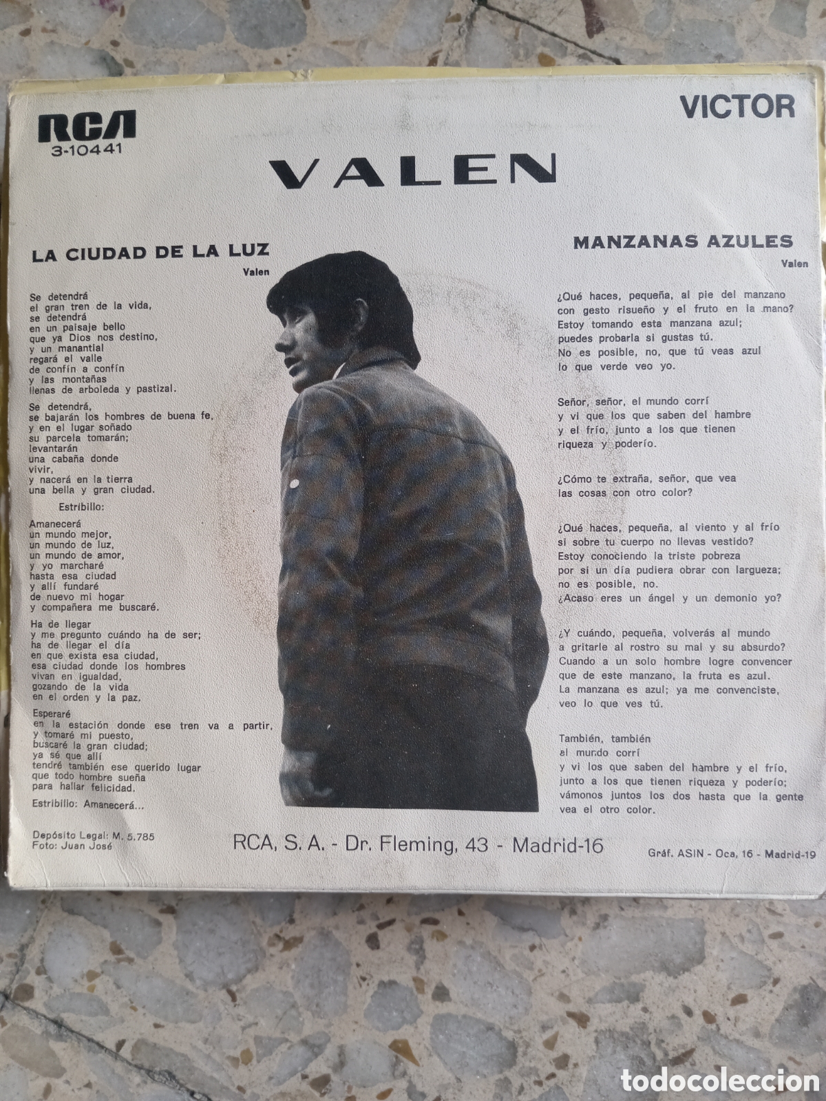 Discos de vinilo: SGL VALEN LA CIUDAD DE LA LUZ 1970 - Foto 2