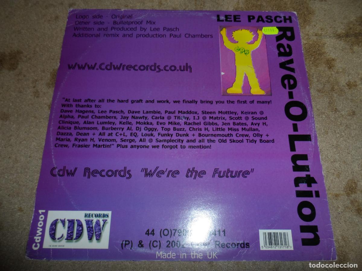 Discos de vinilo: Lee Pasch &ndash; Rave-O-Lution (UK 2002) - Foto 2
