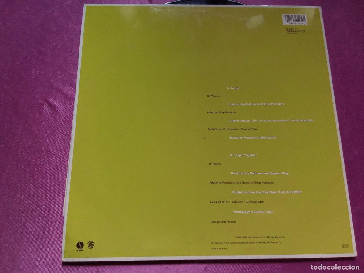 Discos de vinilo: MADONNA VOGUE 1989 LP MAC 3 - Foto 2