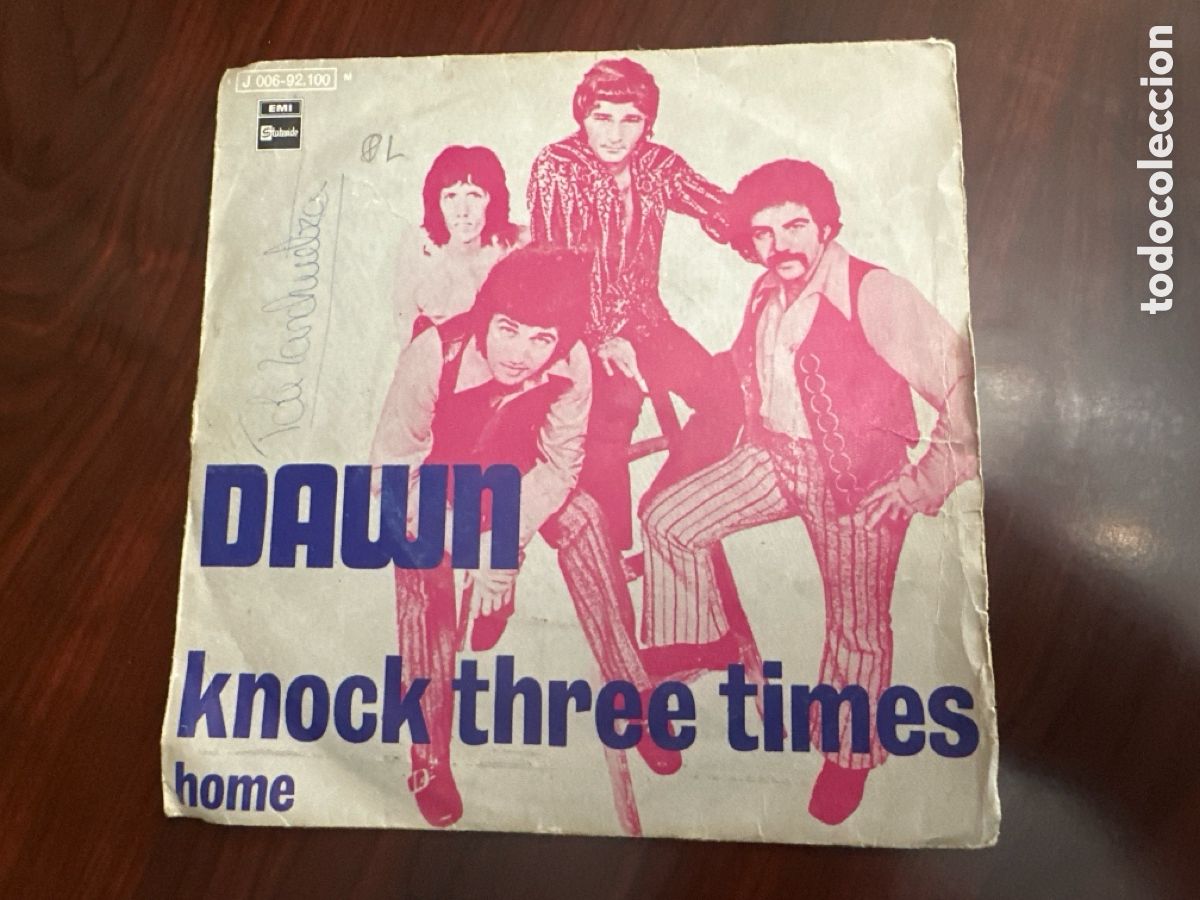 Discos de vinilo: DAWN - KNOCK THREE TIMES / HOME - SINGLE ESPA&Ntilde;OL DE 1971 - Foto 1