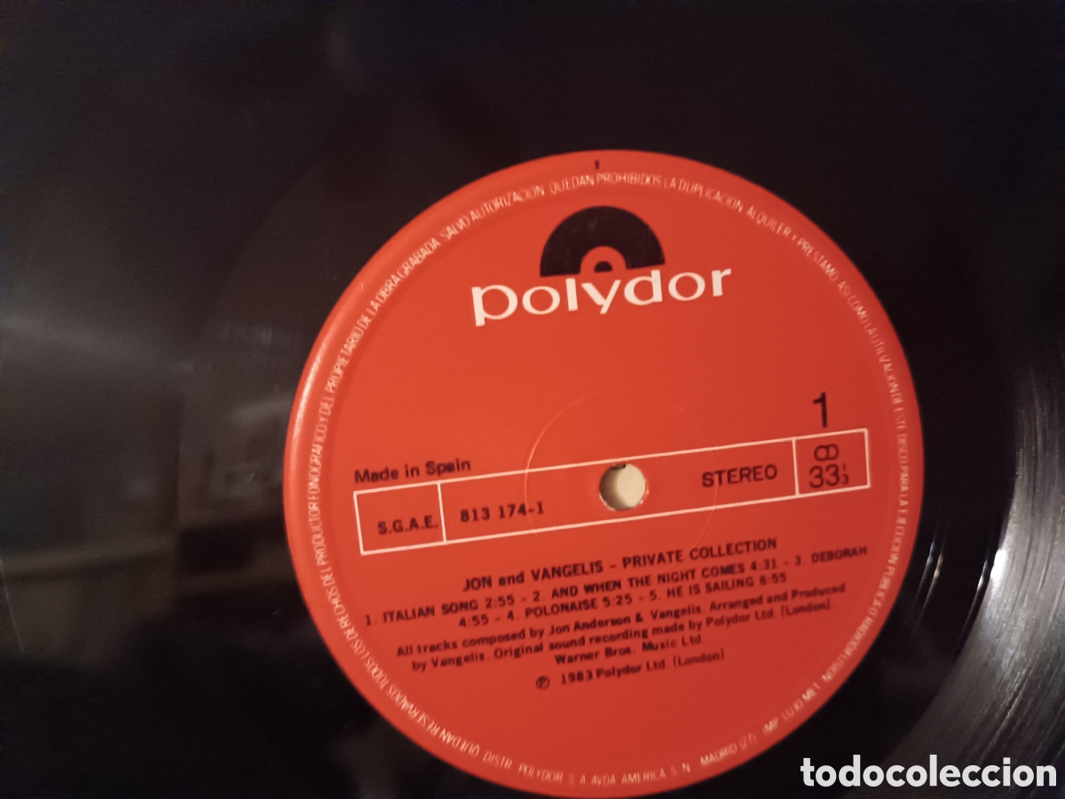 Discos de vinilo: Jon And Vangelis Private Collection - Foto 3