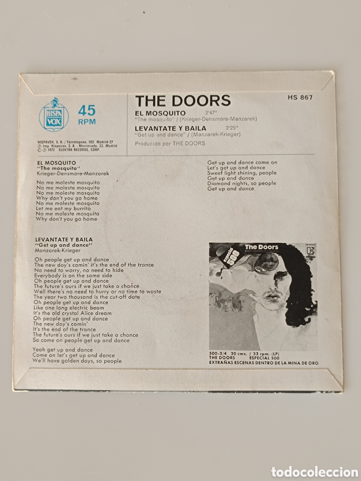 Discos de vinilo: Single The Doors El mosquito - Foto 2